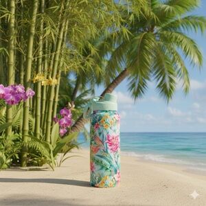 NWT TAL Hydration 40oz Tropical Ranger Water Bottle Palms Floral Insulated